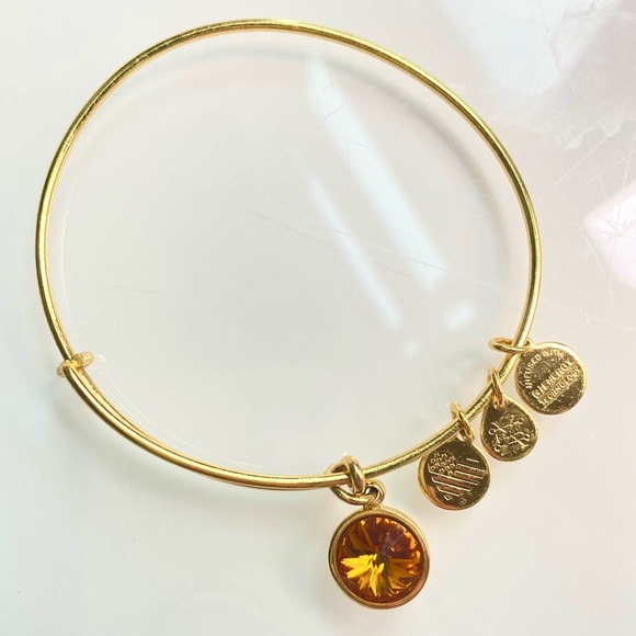 Alex and Ani Charm Bangle Bracelet November Topaz Birth Stone - Picture 6 of 6